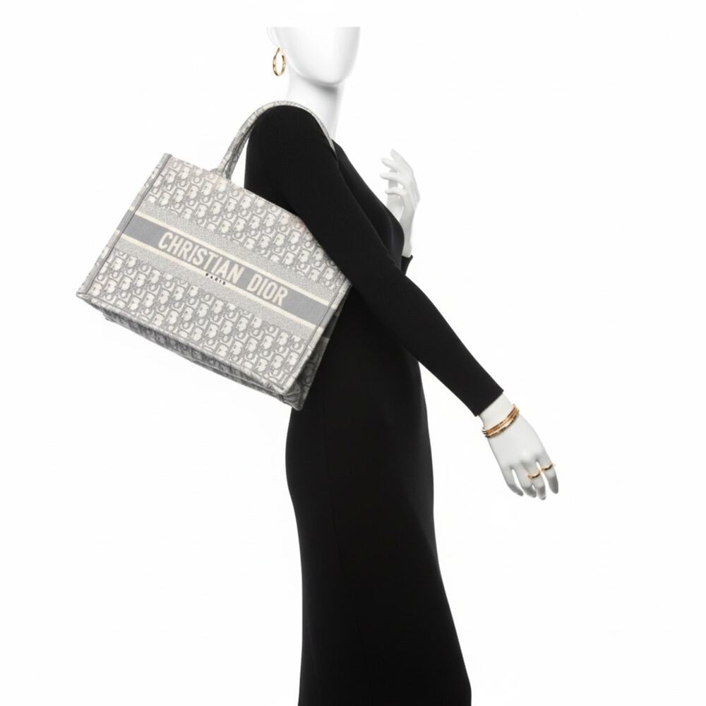 Christian Dior Gray Oblique Medium Book Tote - Picture 2 of 16